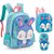 Mochila Costa + Lancheira + Estojo Coelhinho 3D Petit Verde - Imagem 1