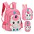 Mochila Costa Unicornio + Lancheira + Estojo 3D Petit Pink - Imagem 1