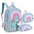 Mochila de Costas + Lancheira + Estojo Triplo Nuvem Azul - Imagem 1