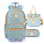 Mochila de Rodinha + Lancheira + Estojo Bolinhas AZ- Luxcel - Imagem 1