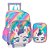 Mochila de Rodinhas + Estojo Unicornio Brilhosa Up4you Lilas - Imagem 1