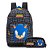 Mochila de Costas + Estojo Sonic Argolas Preto Escolar - Imagem 1