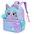 Mochila de Costas + Lancheira + Estojo Pack Me Cat Brilhosa - Imagem 3