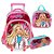 Mochila de Rodinhas + Lancheira + Estojo Barbie + Pet Pink - Imagem 1
