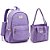 Mochila de Costa + Lancheira + Estojo Lilás Veludo - Seanite - Imagem 1