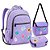Mochila de Costa + Lancheira + Estojo Lilás ColorUp Patches - Imagem 1