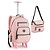 Mochila de Rodinhas + Lancheira Estrela Matelasse Rosa - Imagem 1