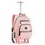 Mochila de Rodinhas + Lancheira Estrela Matelasse Rosa - Imagem 2