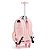 Mochila de Rodinhas + Lancheira Estrela Matelasse Rosa - Imagem 3