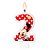 Vela de Aniversário Numeral Minnie Mouse Disney n 2 - Imagem 1