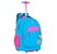 Mochila de Rodinhas Luluca Azul Claro e Rosa Lulike - Imagem 1