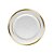 Prato de Sobremesa Branco com Fio Dourado 19cm 6Un - Imagem 1