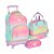 KIT Mochila de Rodinhas + Lancheira + Estojo Roxo - UP4YOU - Imagem 1