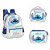 KIT Mochila Costas + Lancheira + Estojo Box Stitch - Prata - Imagem 1