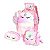 KIT Mochila de Rodinhas Unicórnio + Lancheira e Estojo Rosa - Imagem 1