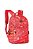Mochila Escolar Feminina Vermelha Flores Juvenil Costas - Imagem 1