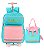 Mochila de Rodinhas + Lancheira Verde e Rosa Up4you - Luxcel - Imagem 1