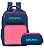 Mochila Escolar e Estojo Up4You Azul e Rosa - Imagem 1