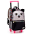 Mochila de Rodinha + Lancheira + Estojo Gato c/ Paête Preto - Imagem 2