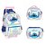 KIT Mochila Rodinhas + Lancheira + Estojo Box Stitch - Prata - Imagem 1