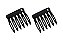 Kit 2 Pentes de Cabelo Pequeno Bianca Vênus Preto 90 006 AB - Imagem 1