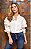 Camisa Feminina Jeanseria com Babados nos Ombros Branca - Imagem 5