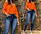 Blusa Ciganinha Jeanseria cor papaia - Imagem 1