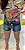 Shorts Reto, Cintura Alta, Jeans Azul Desfiado Desigual com Botões - Imagem 2