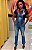 Macacão (Jardineira) Flare Jeans Azul - Imagem 2
