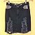 Saia Jeanseria com Renda  Jeans Destroyed Black - Imagem 2