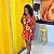 Vestido Curto em Viscose Estampado Laranja e Alcinha  Amicia Fashion - Imagem 2