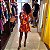 Vestido Curto em Viscose Estampado Laranja e Alcinha  Amicia Fashion - Imagem 4