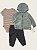 Conjunto de Bebê 3 Peças com Body Listrado, Jaqueta Fleece com Capuz e Calça Moletinho, Carter's - Imagem 2