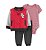 Conjunto de Bebê 3 Peças com Body Listrado, Jaqueta Fleece e Calça Fleece, Carter's - Imagem 1