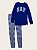 Pijama Infantil Manga Longa Listrado, Azul Royal e Branco, GAP - Imagem 1