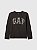Camiseta Infantil Logo, Manga Longa, Preta, GAP - Imagem 1