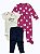 Conjunto de Bebê 3 Peças com Body Estampado, Macacão de Bolinhas e Calça Poá, Carter’s - Imagem 2