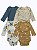 Kit com 4 Bodys de Bebê, Manga Longa, Estampas Florais e Corações, Carter’s - Imagem 2