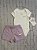 Conjunto de Bebê com Body Branco e Short Moletinho Lilás, Nike - Imagem 2