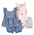 Conjunto 4 Peças de Bebê com Body Regata, Bata e 2 Shorts, Carter’s - Imagem 1