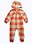 Macacão Fleece com Zíper e Capuz, Estampa Xadrez Laranja e Off-White, Carter’s - Imagem 2