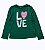 Blusa Infantil Manga Longa, Verde com Estampa LOVE, Carter’s - Imagem 2
