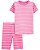 Pijama Infantil Curto Listrado, Rosa e Branco, Carter’s - Imagem 1