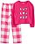 Pijama Infantil com Estampa de Pinguins e Calça Xadrez Fleece, Rosa, Carter’s - Imagem 1