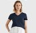 Camiseta Feminina com Decote V, Azul Marinho com Logo, Tommy Hilfiger - Imagem 1