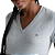 Camiseta Feminina com Decote V, Cinza Mescla com Logo, Tommy Hilfiger - Imagem 3