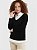 Suéter Feminino Tricot com Decote V, Preto, Tommy Hilfiger - Imagem 1