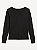 Blusa Manga Longa Feminina, Gola V, Preta, Old Navy - Imagem 1
