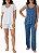 Conjunto de Pijama Feminino 4 Peças, Azul com Estampa e Cinza Liso, Eddie Bauer - Imagem 1