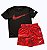 Conjunto Infantil, Camiseta Preta e Shorts Vermelho, Nike - Imagem 2
